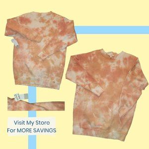 BP Sweatshirt Crewneck. NWT Orange Tie Dye Pockets Women's Size XXS NORDSTROM
